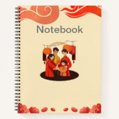 Rood en beige 8,5 x 11-inch spiraal Notitieboek (Voorkant)