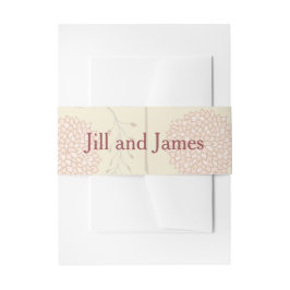 Rood en Beige bloemenbruiloft Uitnodigingen Wikkel