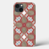 Rood en Beige Bloempatroon Case-Mate iPhone Case (Achterkant)