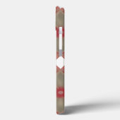 Rood en Beige Bloempatroon Case-Mate iPhone Case (Achterkant / Links)