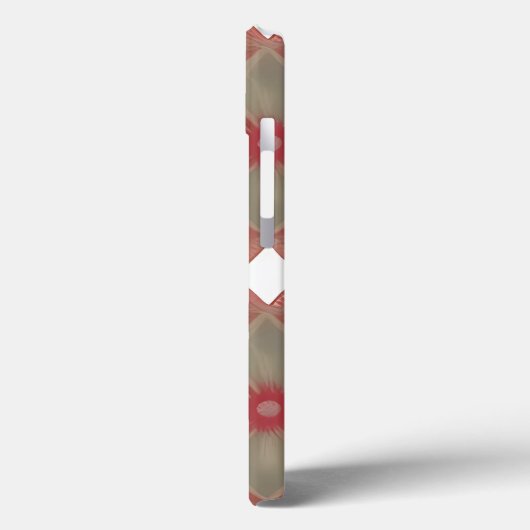 Rood en Beige Bloempatroon Case-Mate iPhone Case (Achterkant / Links)