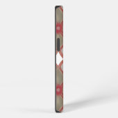 Rood en Beige Bloempatroon iPhone Hoesje (Rechterkant)