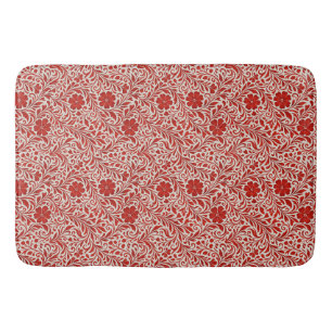 Rood en beige Bold Bloempatroon Badmat