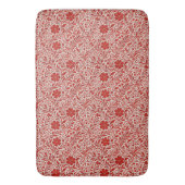 Rood en beige Bold Bloempatroon Badmat (Voorkant Verticaal)