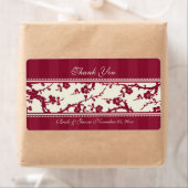 Rood- en beige Floral Wedding Labels (Insitu)