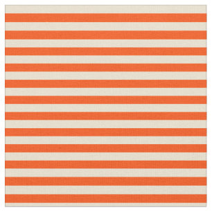 Rood en beige gekleurd Striped/Lined Pattern Stof