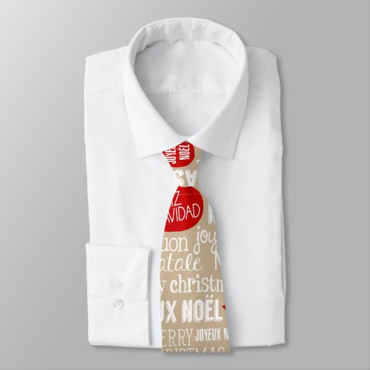 Rood- en beige kersttalen Gezegden Stropdas (Gebonden)