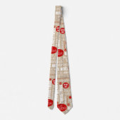 Rood- en beige kersttalen Gezegden Stropdas (Achterkant)