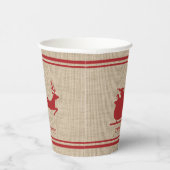 Rood- en beige kersttasje en aangepaste tekst papieren bekers (Rechts)