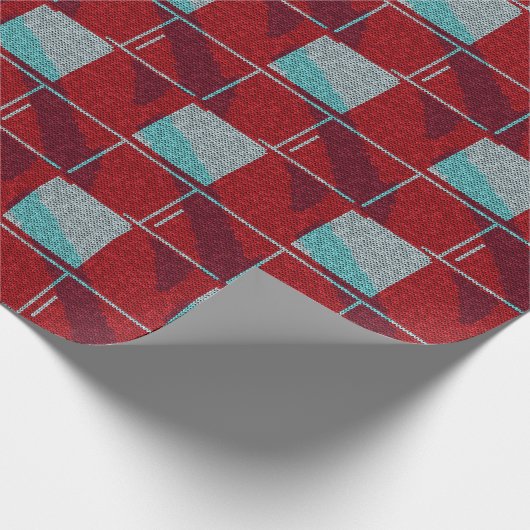 Rood- en beige nit-blikvangpapier voor feestdagen cadeaupapier (Hoek)