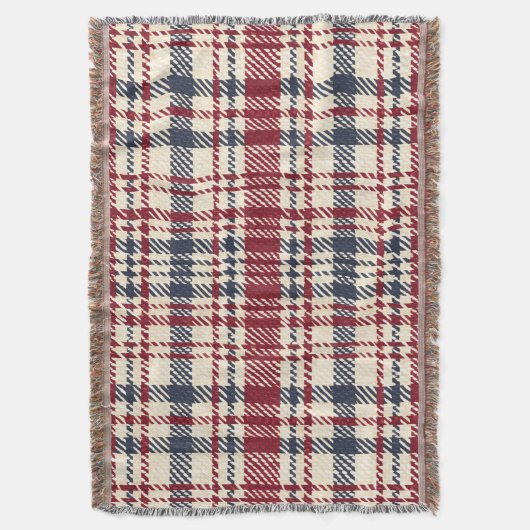  Rood en Beige Plaid Pattern Deken (Voorkant Verticaal)