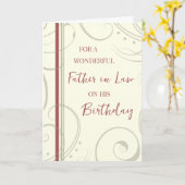 Rood en Beige Vader in Recht Verjaardag Kaart (Gele Bloem)