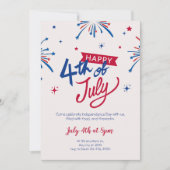 Rood en Blauw 4 juli Uitnodiging (Voorkant)