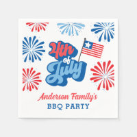 Rood en Blauw 4 juli Vuurwerk Retro BBQ Party