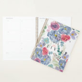 Rood en blauw abstract roos aquarel planner (Display)