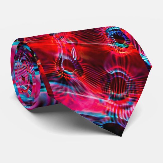 ROOD EN BLAUW ABSTRACT STIJLVOLLE STROPDAS (Opgerold)