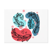 Rood en blauw Abstracte Planten