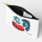 Rood en blauw Abstracte Planten Etui (Open)