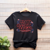 Rood en blauw Afbeelding Beste T-shirt voor mam