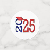 Rood en blauw Afstuderen 2025 Confetti (Kleine voorkant)