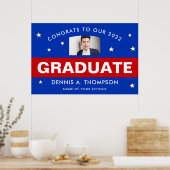 Rood en blauw Afstuderen - Aangepast Poster (Keuken)