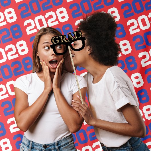 Rood en blauw Afstuderen Class Jaar Achtergrond Wandkleed