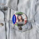 Rood en blauw Afstuderen Foto - Aangepaste Button (In situ)