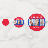 Rood en blauw Afstuderen Foto Collage op maat Confetti (Achterkanten)