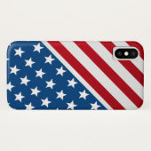 Rood en blauw-Amerikaans vlaggenpatroon Case-Mate iPhone Case (Achterkant (horizontaal))