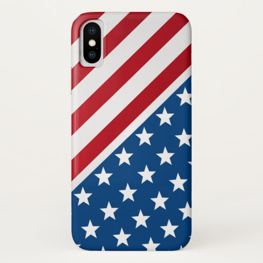 Rood en blauw-Amerikaans vlaggenpatroon Case-Mate iPhone Case (Achterkant)