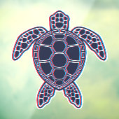 Rood en blauw Anaglyph 3D Glitch Effect Zee Schild Raamsticker (Vel 3)