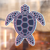 Rood en blauw Anaglyph 3D Glitch Effect Zee Schild Raamsticker (Vel 2)