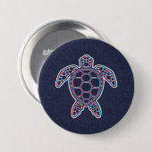 Rood en blauw Anaglyph 3D Glitch Effect Zee Schild Ronde Button 7,6 Cm (Voorkant /achterkant)