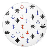 Rood en Blauw Anker Nautische Themakabinet Knob Keramische Knop (Voorkant)