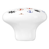 Rood en Blauw Anker Nautische Themakabinet Knob Keramische Knop (Zijkant)
