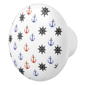 Rood en Blauw Anker Nautische Themakabinet Knob Keramische Knop (Rechts)