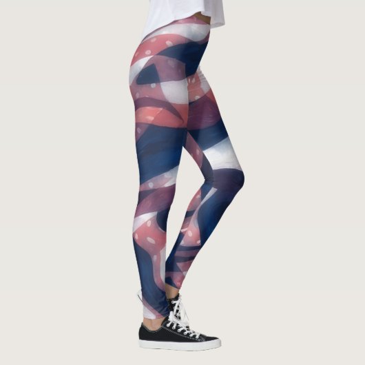 Rood en blauw Artsy Leggings (Rechts)