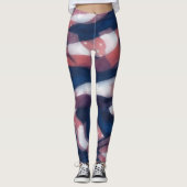 Rood en blauw Artsy Leggings (Voorkant)
