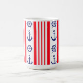 Rood- en blauw-autische ankers voor het zeilen koffiemok (Center)