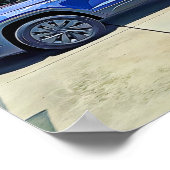 Rood en Blauw Autodruk, het Document van het Waard Poster (Hoek)