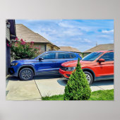 Rood en Blauw Autodruk, het Document van het Waard Poster (Voorkant)