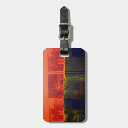 Rood en Blauw Bagagelabel (Voorkant verticaal)