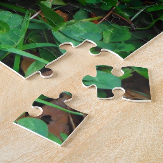 Rood- en blauw Baseball met witte onderdruk Legpuzzel (Zijkant)