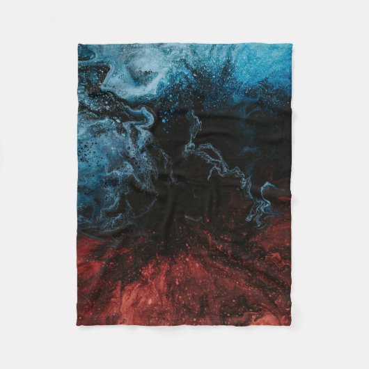 Rood en blauw behang fleece deken (Voorkant)