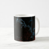 Rood en blauw behang koffiemok (Voorkant rechts)