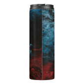 Rood en blauw behang thermosbeker (Achterkant)