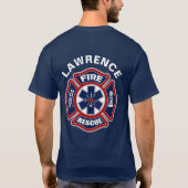 Rood en blauw bij brand en reddingsoperaties t-shirt (Achterkant)
