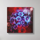  Rood en Blauw Bloemen Abstract Canvas Afdruk (Voorkant)