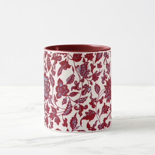 Rood en Blauw  Bloemen Mok Cup (Midden)