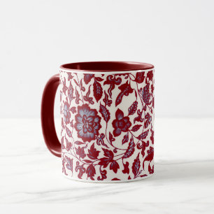 Rood en Blauw  Bloemen Mok Cup
